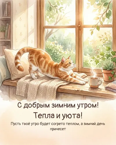 С добрым зимним утром! Тепла и уюта! — morning cat 10